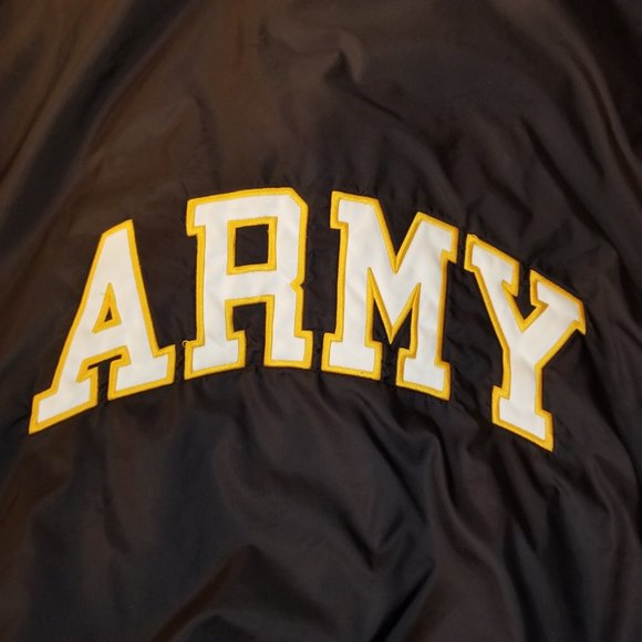 Excellent Condition US Army Artillery Black Satin Bomber Hoodie Jacket - Picture 1 of 16